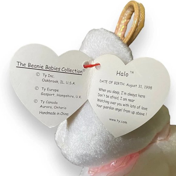 Ty Beanie Baby Halo the Angel Bear Retired 1998 PE Pellet - Picture 4 of 6